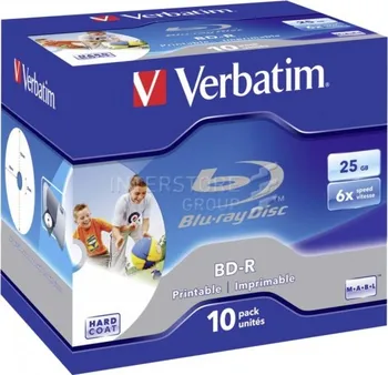 Optické médium Verbatim BD-R 25GB Printable 6x 1ks