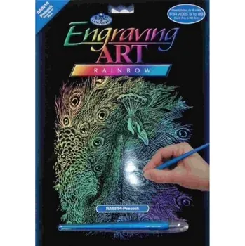 vyškrabávací obrázek Royal & Langnickel Škrabací obrázky 25 x 20 cm duhový páv