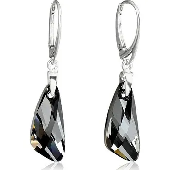 Náušnice Silvego Wing Crystal Silver Night LSW142E