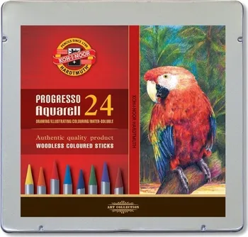 Pastelka Umělecké akvarelové pastelové tužky KOH-I-NOOR PROGRESSO AQUARELL v kovové kazetě 24ks