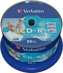 Verbatim CD-R 50-Pack Spindl Crystal DLP52x 700MB