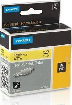 Průmyslový kabel Speciální D1 páska - RHINO - plochá smršťovací bužírka D1 6 mm x 1,5 m, černá na žluté