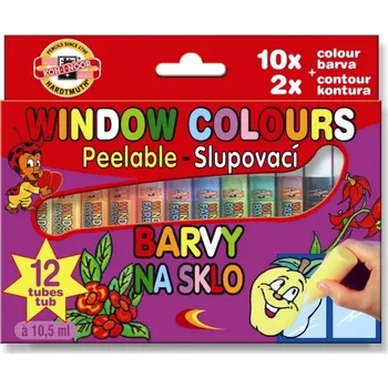 Vodová barva Barvy na sklo KOH-I-NOOR WINDOW COLOURS 9739 - set