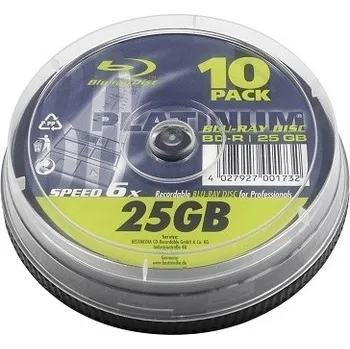 Optické médium Platinum BD-R 25GB 6x 10 pack