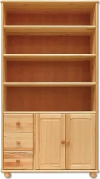 Knihovna Drewmax KW125 - Dřevěná knihovna 100 x 40 x 190 cm