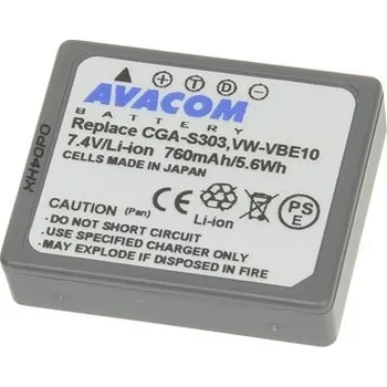 Avacom typ Panasonic CGA-S303/VW-VBE10 Li-ion 7.4 V 760mAh Avacom typ Panasonic CGA-S303/VW-VBE10 Li-ion 7.4 V 760mAh