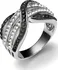 Prsten OLIVER WEBER Stříbrný prsten s krystaly Swarovski Oliver Weber Split 7723-BLA
