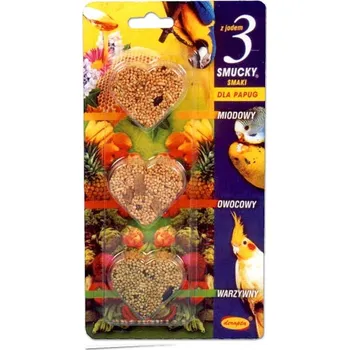 Krmivo pro ptáka Deropta srdíčka pro papoušky 3 ks