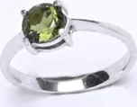 Stříbrný prsten, přírodní vltavín,…