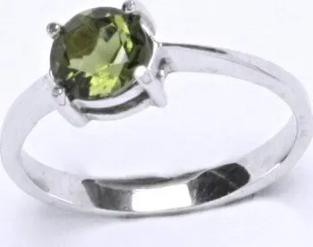 prsten Stříbrný prsten, přírodní vltavín, prstýnek ze stříbra, T 1250