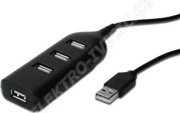 USB hub DIGITUS Hub USB Digitus USB 2.0 hub, 4-porty, stříbrný bez napájecího zdroje