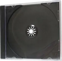 Obal, box na 1 ks CD, průhledný, černý tray
