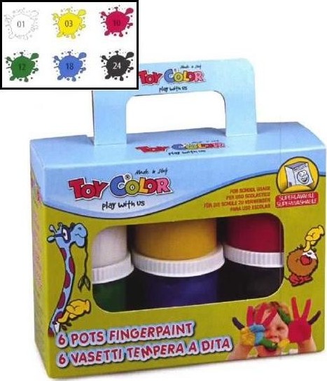 Prstové barvy TOY COLOR FINGER PAINT 6x80ml od 230 Kč - Zbozi.cz