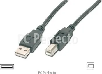 Datový kabel DIGITUS USB A/samec na B/samec, 2x stíněný, 1m (AK-300102-010-S)