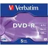 Optické médium Verbatim DVD+R 4,7GB 16x jewel 5 pack