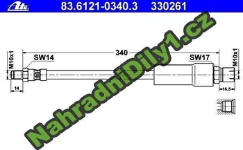Brzdová hadice Brzdová hadice ATE (AT 330261)
