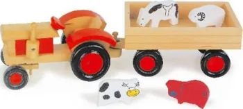 Dřevěná hračka Traktor se zvířaty