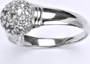Prsten Stříbrný prsten s čirými zirkony, prsten ze stříbra T 1413