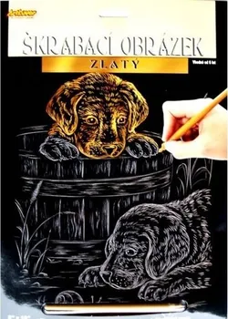 vyškrabávací obrázek ArtLover škrabací obrázek 25 x 20 cm zlatý psi