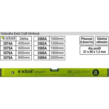 Vodováha Extol 1500mm 3585A