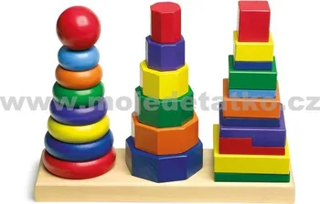 Dřevěná hračka Pyramidy 3 v 1, dřevěná hra