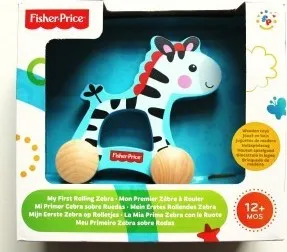 Dřevěná hračka Fisher Price Zebra na kolečkách dřevěná