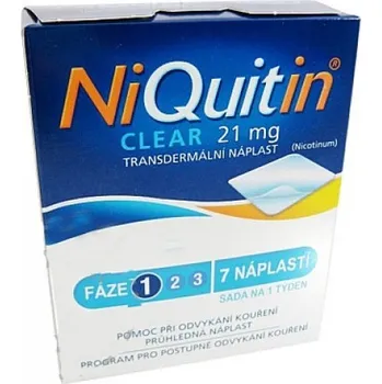 Odvykání kouření Niquitin Clear 21 mg náplasti 7x 21 mg