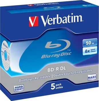 Optické médium Verbatim Blu-Ray BD-R DL 50GB 6x box 5ks