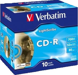 Verbatim CD-R Super AZO 52x 700MB 10 pack LightScribe - Zbozi.cz