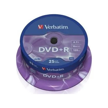 Optické médium Verbatim DVD+R 4.7GB 16x CakeBox 25 ks