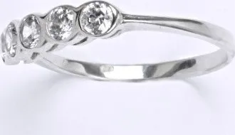 Prsten Stříbrný prsten s čirými zirkony,prsten ze stříbra T 1086
