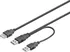 Prodlužovací kabel PremiumCord USB 2.0 napájecí Y kabel A/M + A/M -- A/F 0.4m + 0.5m