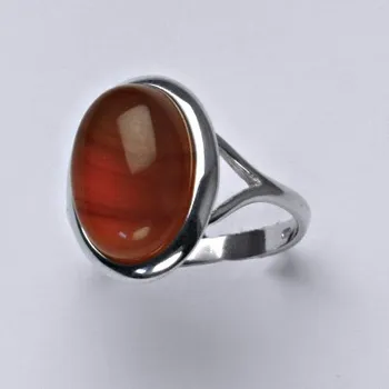 Prsten Stříbrný prsten, přírodní karneol světlý, prstýnek ze stříbra, T 1454