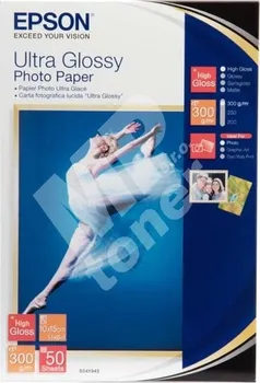 Fotopapír Epson Ultra Glossy Photo Paper, lesklý, bílý, 100x150mm, 300 g/m2, 50ks, C13S041943