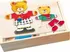 Dřevěná hračka Šatní skříň Bino -medvědice+medvídek