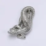 Stříbrná figurka, krokodýl, šperky,P 824