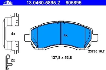 Brzdová destička Sada brzdových destiček ATE (AT 605895) SUBARU