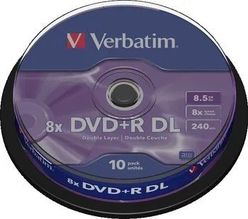 Optické médium Verbatim DVD+R 8,5 GB 8x Double layer 10 cake