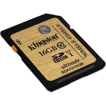 Paměťová karta Kingston Secure Digital SDHC 16 GB Class 10 UHS I (SD10V/16GB)