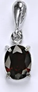 Přívěsek Stříbrný přívěšek s přírodním granátem, šperky, přívěsek ze stříbra, P 1244/22