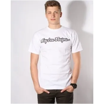 Triko Troy Lee Designs Signature, bílé L