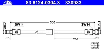 Brzdová hadice Brzdová hadice ATE (AT 330983) VOLVO