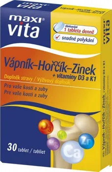 Maxi Vita Vápník - Hořčík - Zinek + vitamíny D3 a K1 tbl. 30