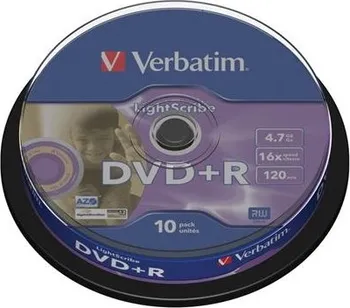 Verbatim DVD+R 4,7 GB 16x LightScribe 10 cake