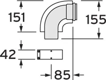 Kouřovod VAILLANT Koleno 90° 60/100 mm 