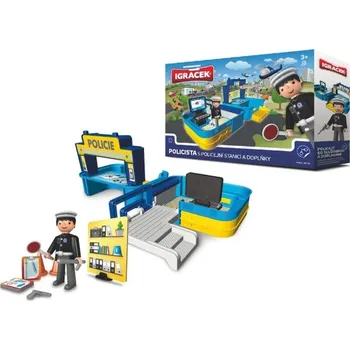 ostatní stavebnice Igráček Policista s policejní stanicí a doplňky