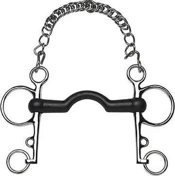 Udidlo pro koně Feeling pelham gumový s vyklenutým udítkem