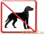 Štítek - NZ Zákaz vstupu psů /bílý/