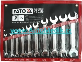 Klíč Sada klíčů plochých 10 ks Yato YT-0380