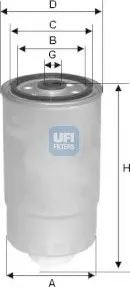 Palivový filtr Palivový filtr UFI (24.H2O.03) ALFA ROMEO